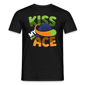 Amateurs de padel, Kiss My Ace, Padel tennis - T-shirt homme - noir - Devant - AI Model Male 178 light (178cm)