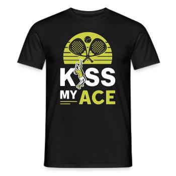 Amateurs de padel, Kiss My Ace, Padel tennis - T-shirt homme - noir - Devant - AI Model Male 178 light (178cm)