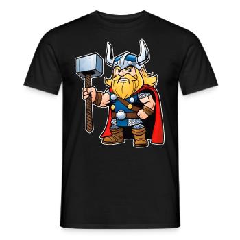 Niedlicher Thor im Comic Style - Männer T-Shirt - Schwarz - Vorne - AI Model Male 178 light (178cm)