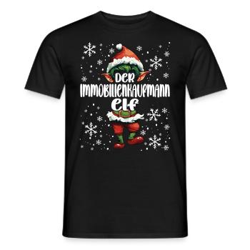 Weihnachtsoutfit Immobilienkaufmann Elf - Männer T-Shirt - Schwarz - Vorne - AI Model Male 178 light (178cm)