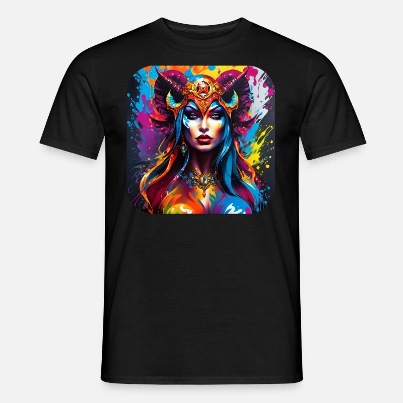 Dämonin im Graffiti Style - Männer T-Shirt - Schwarz