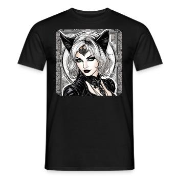 Cool Gothic Anime Girl - Men's T-Shirt - black - Front - AI Model Male 178 light (178cm)