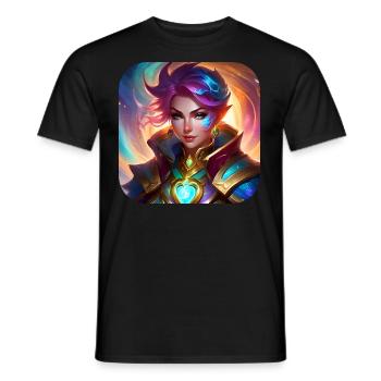 Coole Fantasy Frau - Männer T-Shirt - Schwarz - Vorne - AI Model Male 178 light (178cm)