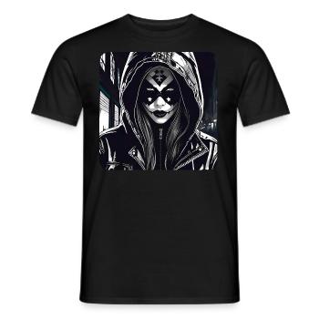 Fille Cyberpunk Cool - T-shirt homme - noir - Devant - AI Model Male 178 light (178cm)