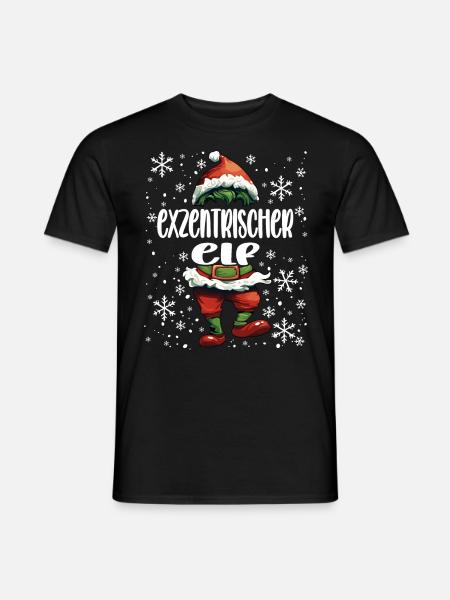 Weihnachtsoutfit Exzentrischer Elf - Männer T-Shirt - Schwarz