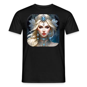 Winter Ice Queen in Gothic Style - Men's T-Shirt - black - Front - AI Model Male 178 light (178cm)