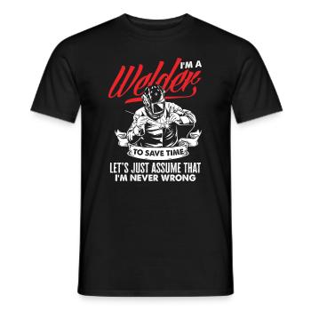 Funny Welder Gift - Men's T-Shirt - black - Front - AI Model Male 178 light (178cm)