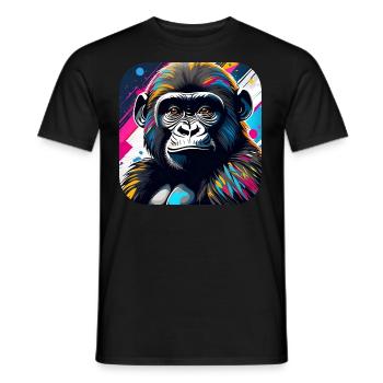 Cooler Gorilla im Graffiti Style - Männer T-Shirt - Schwarz - Vorne - AI Model Male 178 light (178cm)