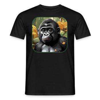 Cute Baby Gorilla - Men's T-Shirt - black - Front - AI Model Male 178 light (178cm)