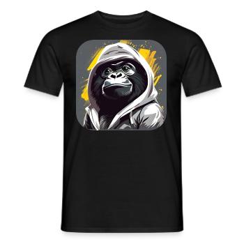 Cooler Gorilla mit Hoodie - Männer T-Shirt - Schwarz - Vorne - AI Model Male 178 light (178cm)