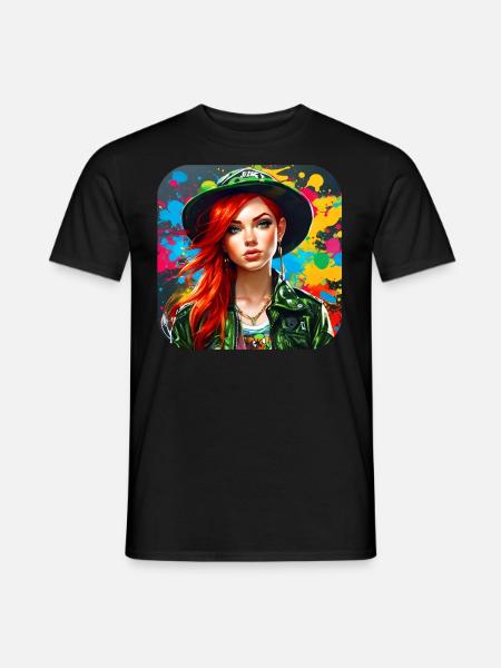 Cool irish redhead girl - Men's T-Shirt - black