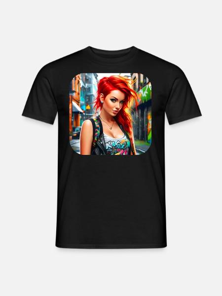 Cool Irish redhead girl - Men's T-Shirt - black