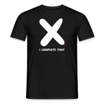 Cross-titching je complète ceci - T-shirt homme - noir - Devant - AI Model Male 178 light (178cm)