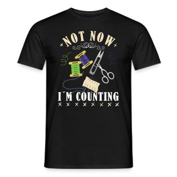 Ne faites pas de point de croix maintenant je compte le point de croix - T-shirt homme - noir - Devant - AI Model Male 178 light (178cm)