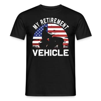 Tondeuse de course drôle Drapeau américain - T-shirt homme - noir - Devant - AI Model Male 178 light (178cm)