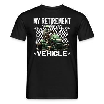 Mein Rasenmäher Im Ruhestandsfahrzeug Rennend - Männer T-Shirt - Schwarz - Vorne - AI Model Male 178 light (178cm)
