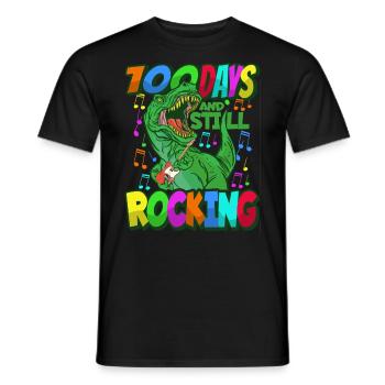 100th Day of School Dino Costume 100 Days of School - Men's T-Shirt - black - Front - AI Model Male 178 light (178cm)
