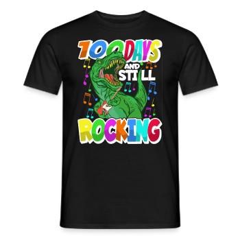 100th Day of School Dino Costume 100 Days of School - Men's T-Shirt - black - Front - AI Model Male 178 light (178cm)