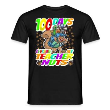 100. Tag Des Schultages Eichhörnchenkostüm 100 - Männer T-Shirt - Schwarz - Vorne - AI Model Male 178 light (178cm)