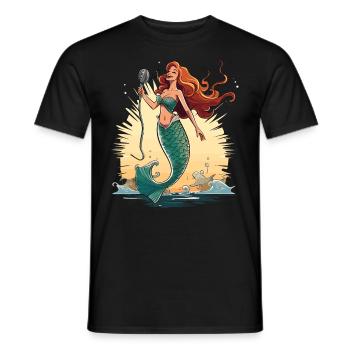 Conception de chant de mer pour les proches tout en chantant - T-shirt homme - noir - Devant - AI Model Male 178 light (178cm)