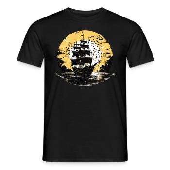 Conception de chant de mer pour les proches tout en chantant - T-shirt homme - noir - Devant - AI Model Male 178 light (178cm)