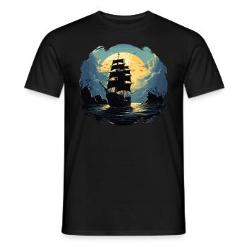 Conception de chant de mer pour les proches tout en chantant - T-shirt homme - noir - Devant - AI Model Male 178 light (178cm)