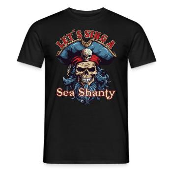 Song Sea Shanty Design pour les bottes de chant des êtres chers - T-shirt homme - noir - Devant - AI Model Male 178 light (178cm)
