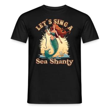 Song Sea Shanty Design pour les bottes de chant des êtres chers - T-shirt homme - noir - Devant - AI Model Male 178 light (178cm)