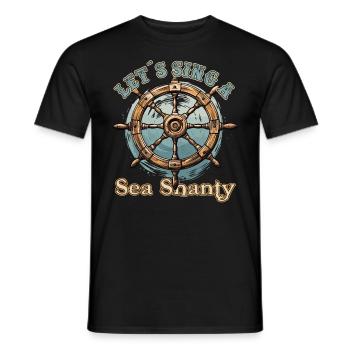 Song Sea Shanty Design pour les bottes de chant des êtres chers - T-shirt homme - noir - Devant - AI Model Male 178 light (178cm)