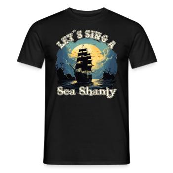 Song Sea Shanty Design Pour Amour Chantant Bottes - T-shirt homme - noir - Devant - AI Model Male 178 light (178cm)