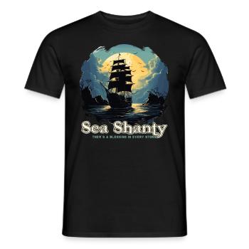 Song Sea Shanty Design pour les bottes de chant des êtres chers - T-shirt homme - noir - Devant - AI Model Male 178 light (178cm)
