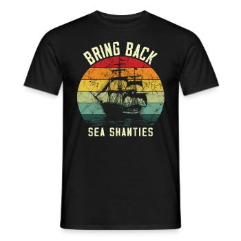 Song Sea Shanty Design pour les bottes de chant des êtres chers - T-shirt homme - noir - Devant - AI Model Male 178 light (178cm)