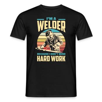 Funny Welder Gift - Men's T-Shirt - black - Front - AI Model Male 178 light (178cm)