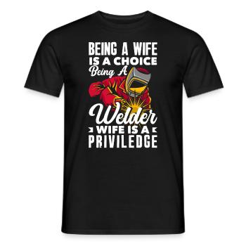 Funny Welder Gift - Men's T-Shirt - black - Front - AI Model Male 178 light (178cm)
