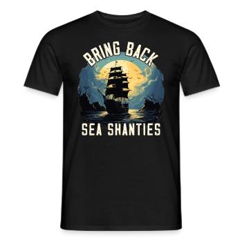 Song Sea Shanty Design pour les bottes de chant des êtres chers - T-shirt homme - noir - Devant - AI Model Male 178 light (178cm)