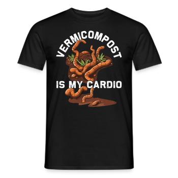 Ver de terre Vermicompost Ver de vermicompost Ver de fermier - T-shirt homme - noir - Devant - AI Model Male 178 light (178cm)