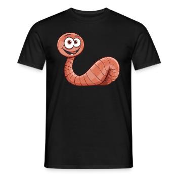 Earthworm -Handworm -Farmer -Worm - Men's T-Shirt - black - Front - AI Model Male 178 light (178cm)