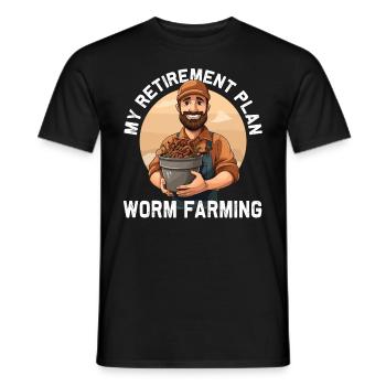 Earthworm - Worm Farmer Pension Plan Worm Breeding - Men's T-Shirt - black - Front - AI Model Male 178 light (178cm)