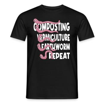 Jardin de ver de terre, ver de lombriculture, ver fermier - T-shirt homme - noir - Devant - AI Model Male 178 light (178cm)