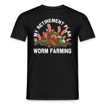 Earthworm, Garden Worm, Farmer, Pension Plan, Worm - Men's T-Shirt - black - Front - AI Model Male 178 light (178cm)