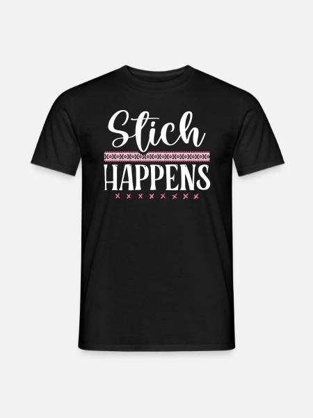 Lustiger Kreuzstichstickstickstich - Männer T-Shirt - Schwarz