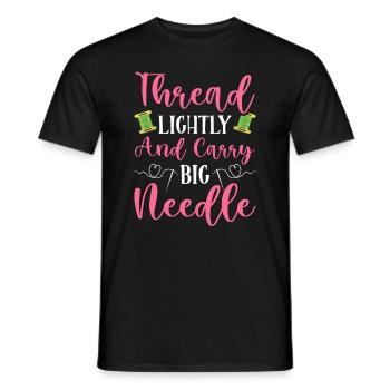 Point de broderie amusant au point de croix - T-shirt homme - noir - Devant - AI Model Male 178 light (178cm)