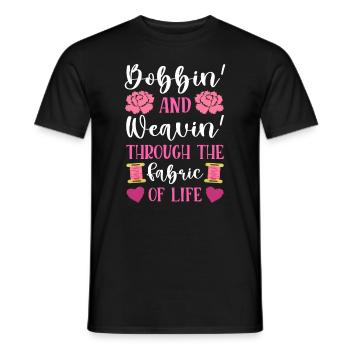Point de croix amusant avec force de broderie. - T-shirt homme - noir - Devant - AI Model Male 178 light (178cm)