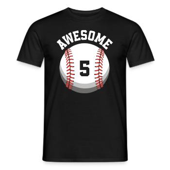 Kinder Geburtstag 5. Geburtstag Baseballparty - Männer T-Shirt - Schwarz - Vorne - AI Model Male 178 light (178cm)
