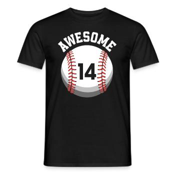 Kinder Geburtstag 14. Geburtstag Baseballparty - Männer T-Shirt - Schwarz - Vorne - AI Model Male 178 light (178cm)
