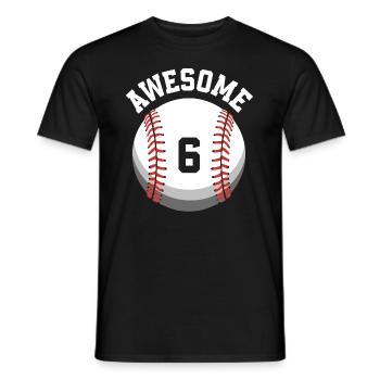 Kinder Geburtstag 6. Geburtstag Baseballparty - Männer T-Shirt - Schwarz - Vorne - AI Model Male 178 light (178cm)