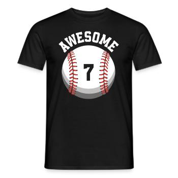 Kinder Geburtstag 7. Geburtstag Baseballparty - Männer T-Shirt - Schwarz - Vorne - AI Model Male 178 light (178cm)