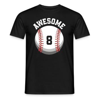 Kids Birthday 8th Birthday Baseball Party - Men's T-Shirt - black - Front - AI Model Male 178 light (178cm)