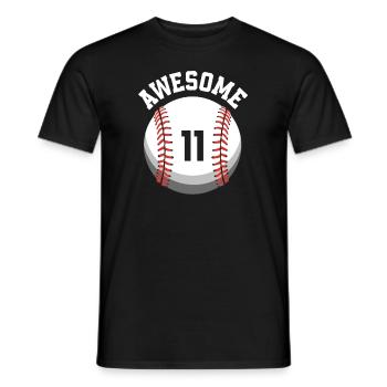 Kinder Geburtstag 11. Geburtstag Baseballparty - Männer T-Shirt - Schwarz - Vorne - AI Model Male 178 light (178cm)