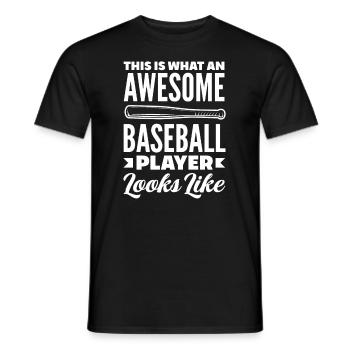 Funny Baseball - Men's T-Shirt - black - Front - AI Model Male 178 light (178cm)